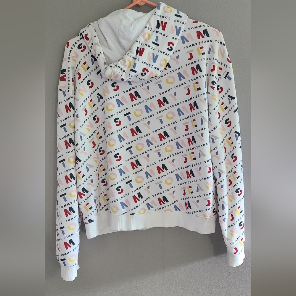 Tommy‎ Jeans sweatshirt all over print hoodie Vintage sportswear/streetwear M - Picture 9 of 13